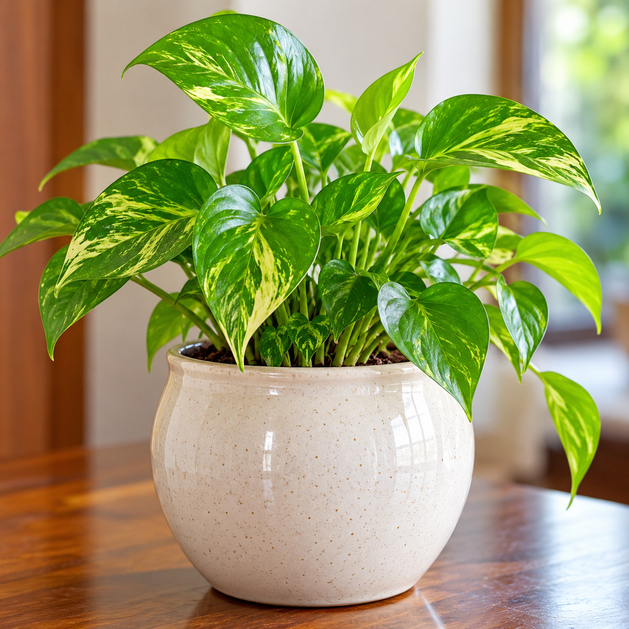 Variegated Pothos In A Ceramic Pot - Annapurna Agro Farm