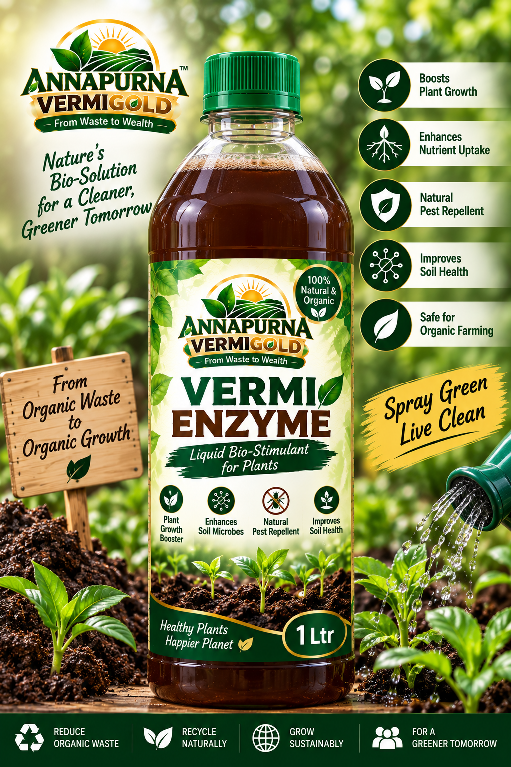 1 Ltr Vermigold Vermi Enzyme