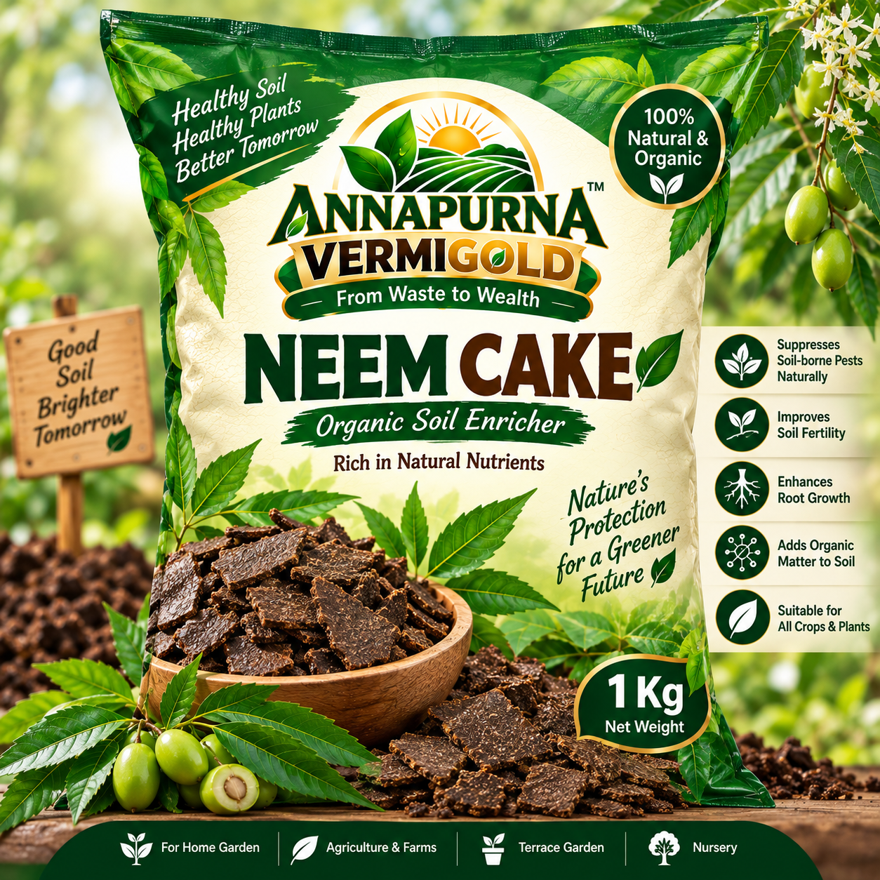 1 KG Vermicompost Neem Cake